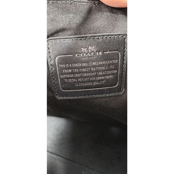 Coach Market Large Gunmetal/Silver/Black Polished Pebble Leather Tote Bag Used - Picture 6 of 14